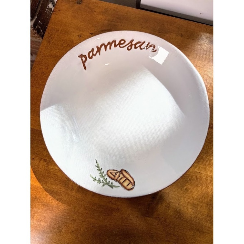 Pottery Barn Cafe Pasta 10" Bowl Parmesan Hosting Party Dinner Serving Italian